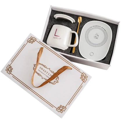 Set de Taza térmica inteligente con base calefactora – Café caliente siempre